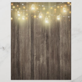 Stall Wood & Mason Jar Lights Scrapbook Papier