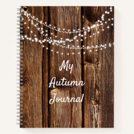 Stall Wood & String Lights Rustic Scrapbook Journa Notizbuch