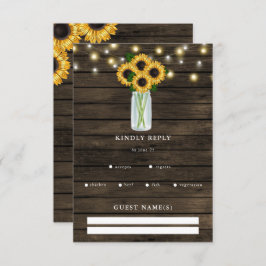 Stall Wood String Lights Sonnenblumen RSVP Karte