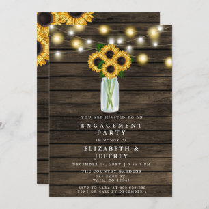 Stall Wood String Lights Sunflower Engagement Part Einladung