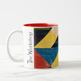 Stallholz bemalt gesteppt Rustikale Werkstatt Tass Zweifarbige Tasse