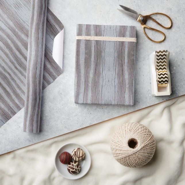 Stallholz Graue schwarze Streifen Geschenkpapier (Kunsthandwerk)