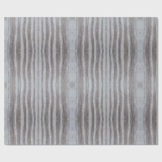Stallholz Graue schwarze Streifen Geschenkpapier (Flach)