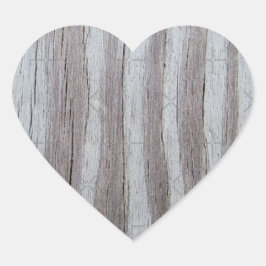 Stallholz Graue schwarze Streifen Herz-Aufkleber