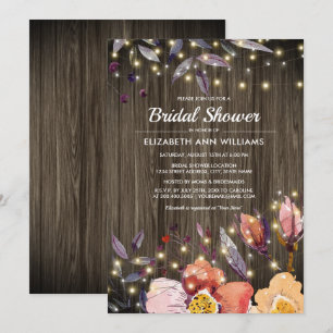 Stallholz Herbst Blume Brautparty Einladung