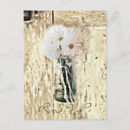 Stallholz Land daisy Hochzeit RSVP Reaktion Einladungspostkarte