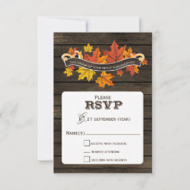 Stallholz Rustikale Hochzeit im Herbst uAwg 3,5 x RSVP Karte