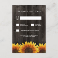 Stallholz + Rustikale Sonnenblumen Hochzeitskarte