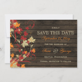 Stallholz Rustische Herbstlaube Hochzeit speichern Save The Date