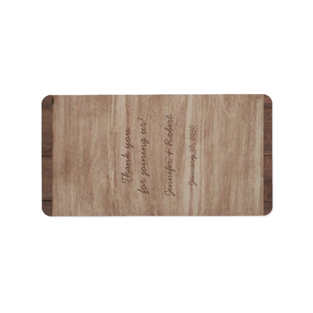 Stallholz und Birkenland Hochzeitsplatz Adressaufkleber (Vorne)