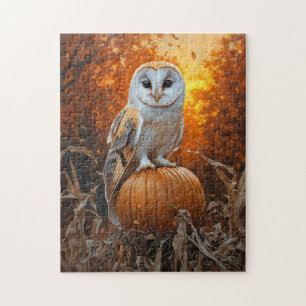 Stallhuhn auf Pumkin Herbst Puzzle