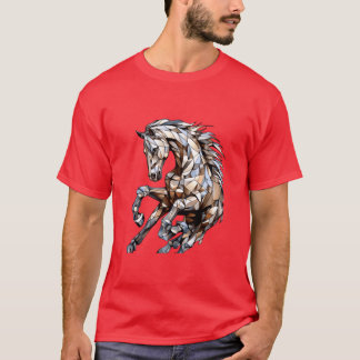 Stallion Pferde Geometrisches Muster - Pferde Art  T-Shirt