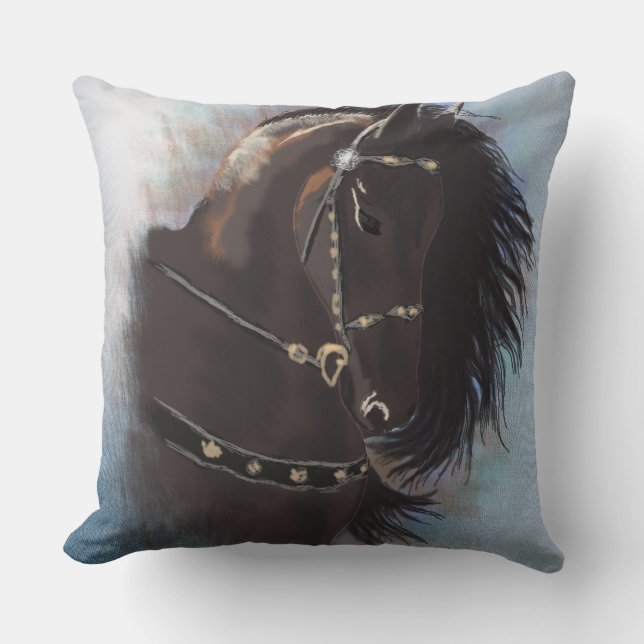 Stallion Portrait - Kissen (Vorderseite)