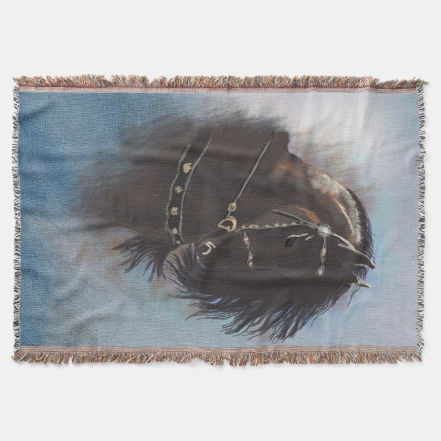 Stallion Portrait - Knochenblanket Decke (Vorderseite)