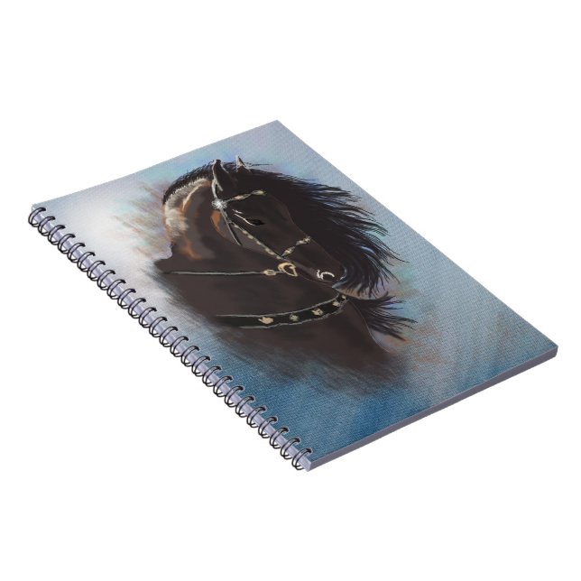 Stallion Portrait - Notebook Notizblock (Rechte Seite)