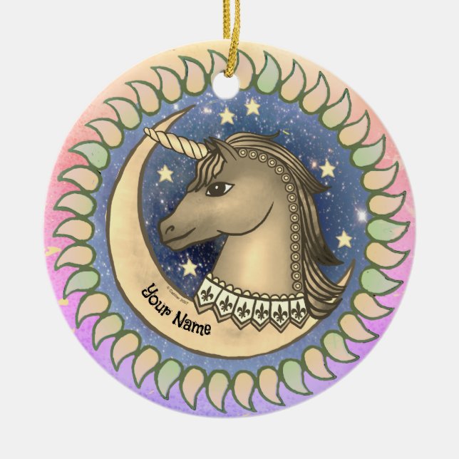 Stallion Unicorn Keramik Ornament (Vorne)