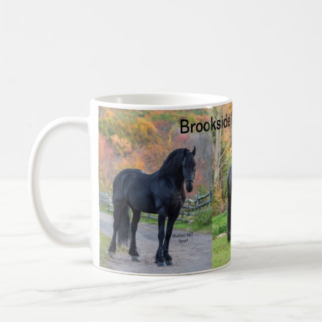 Stallionen von Brookside Friesians LLC Kaffeetasse (Links)