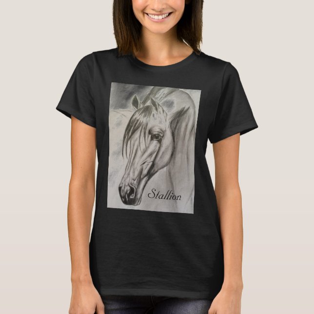 Stallions-kurzer sleeved einfacher T - Shirt (Vorderseite)