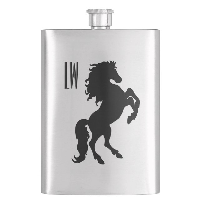 Stallions-Pferdemonogramm Flachmann (Vorderseite)