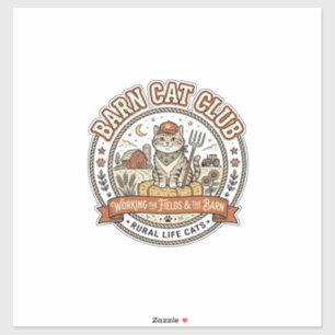 Stallkatzenclub Katzenbauernhof Tier Mashup Katze  Aufkleber