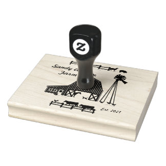 Stallkühe Holzkunst Briefmarke Gummistempel