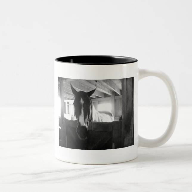 Stallpferd Zweifarbige Tasse (Rechts)