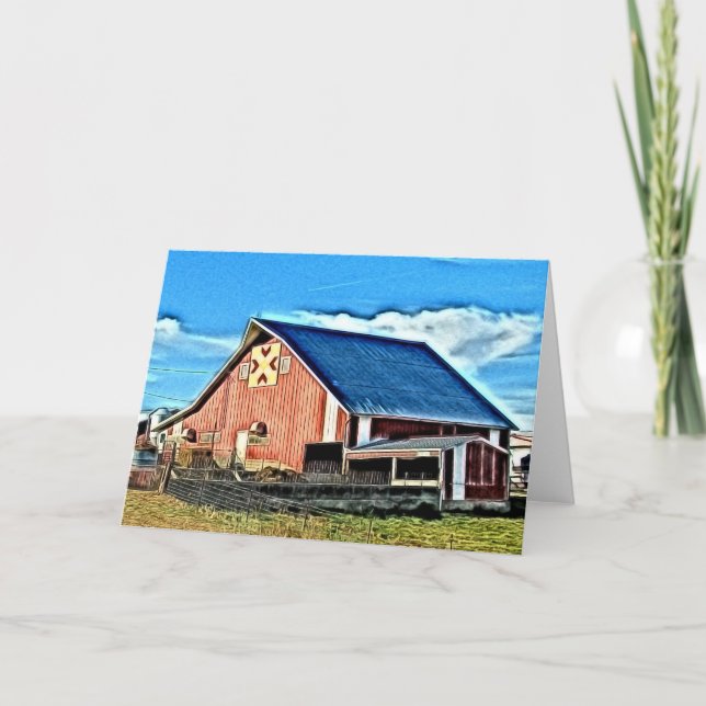 Stallquilt Digitale Malerei Karte (Vorderseite)