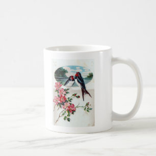 Stallschwalben und rosa Blume Kaffeetasse