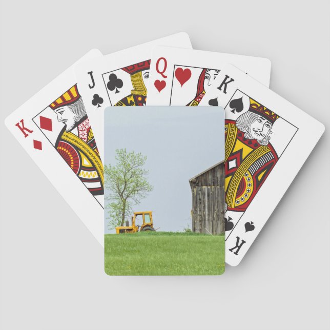 Stallszene mit Traktor Spielkarten (Rückseite)