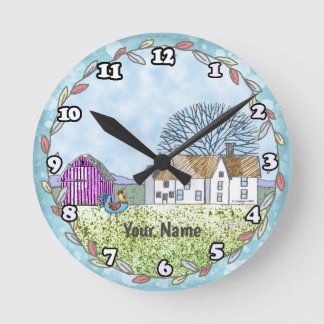 Stallszene Runde Wanduhr