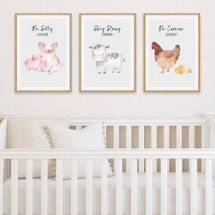 Stalltiere Kinderzimmer Tiere Personalisiert Bilderwand Sets