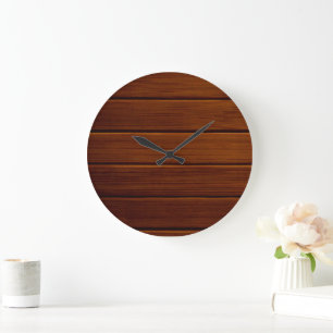 Stallwand, Holz, Holzplatten, Planen, rustikal Große Wanduhr