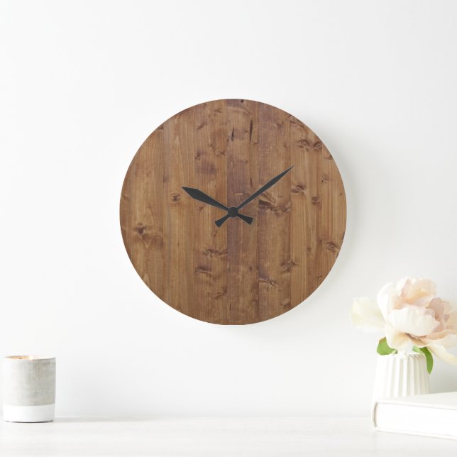 Stallwand, Holz, Holzplatten, Planen, rustikal Große Wanduhr (Zuhause)