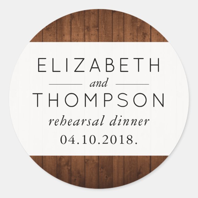 Stallwand, Holzplatten, Planken, rustikale Hochzei Runder Aufkleber (Vorderseite)