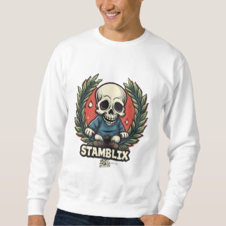 STAMBLIX Skull Graphic Sweater Ausgereiftes Fashi Sweatshirt