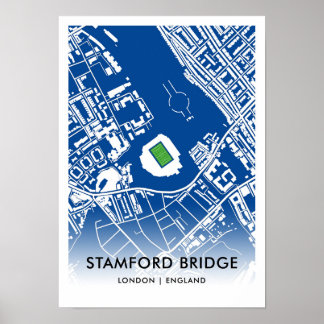 Stamford Bridge Stadium Map - Zuhause des Chelsea Poster