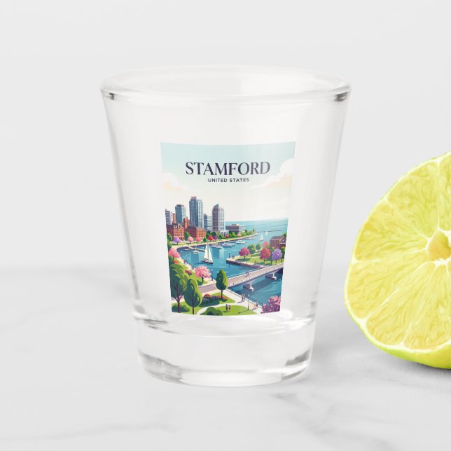 Stamford Connecticut Schnapsglas (Vorderseite)