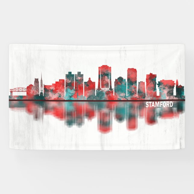 Stamford Connecticut Skyline Banner (Horizontal)