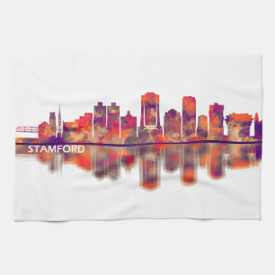 Stamford Connecticut Skyline Geschirrtuch