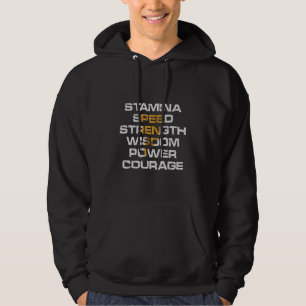 STAMINA, GESCHWINDIGKEIT, STÄRKE, WISDOM, POWER, M HOODIE
