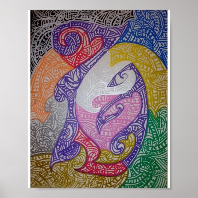 Stamm1 Maori-Kunststil Poster (Vorne)