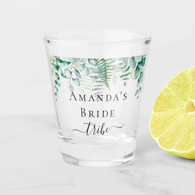 Stamm Eukalyptus-Farne Schnapsglas (Vorderseite)