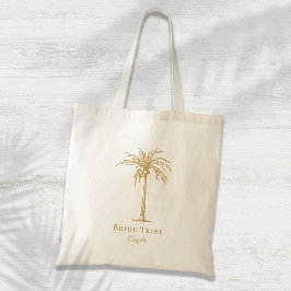 Stamm Gold Tropical Palm Tree Custom Tragetasche