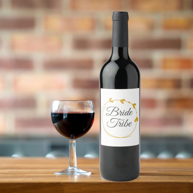 Stamm Golden Yellow Einfaches Herzkranz Weinetikett (In Situ Glass of Wine)