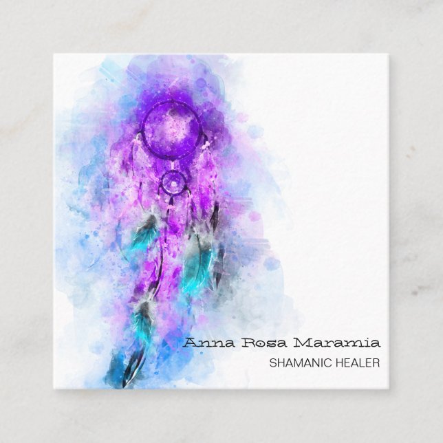 *~* Stamm Heilig Shamen Shamanic - Traumfänger  Quadratische Visitenkarte (Vorderseite)