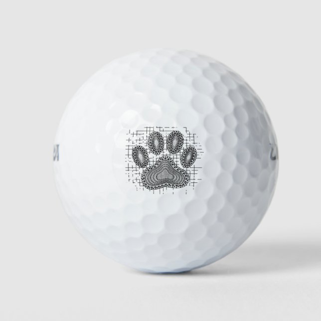 Stamm-Hund-Druck auf einem beschädigten Hintergrun Golfball (Vorderseite)