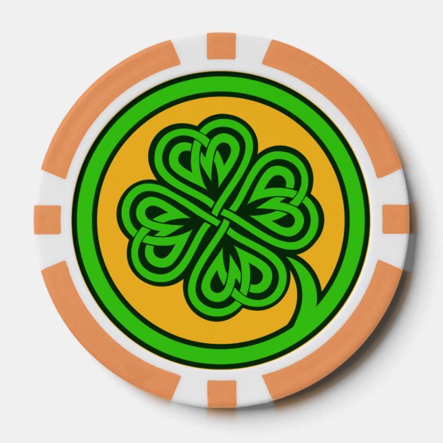 Stamm-Kleeblatt-Poker-Chips Pokerchips (Vorderseite)