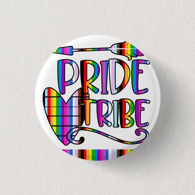 Stamm - LGBTQ+ inklusiver Regenbogen Button (Vorderseite)