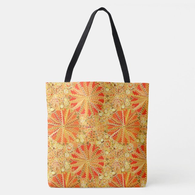 Stamm Mandala Print, Mustard Gold und Orange (Vorderseite)