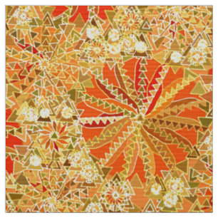 Stamm Mandala Print, Mustard Gold und Orange Stoff